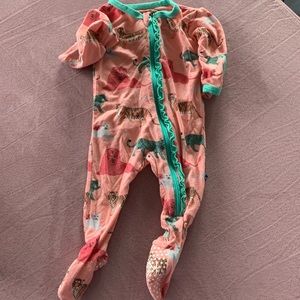 0-3 month Kickee Pants sleeper. Big cats